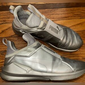 women's Puma Fierce Metallic slip-on sneakers in silver Size 8.5